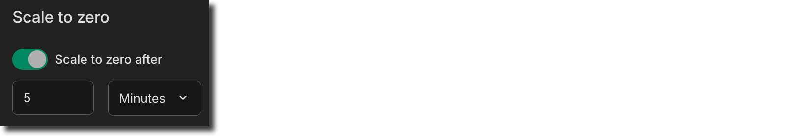Configure scale to zero time in the Console